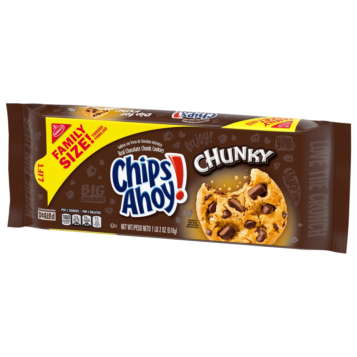 slide 3 of 9, Chips Ahoy! chunky, family size, 18.2 oz