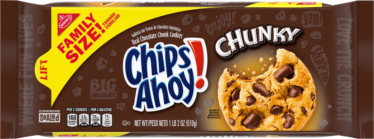 slide 6 of 9, Chips Ahoy! chunky, family size, 18.2 oz