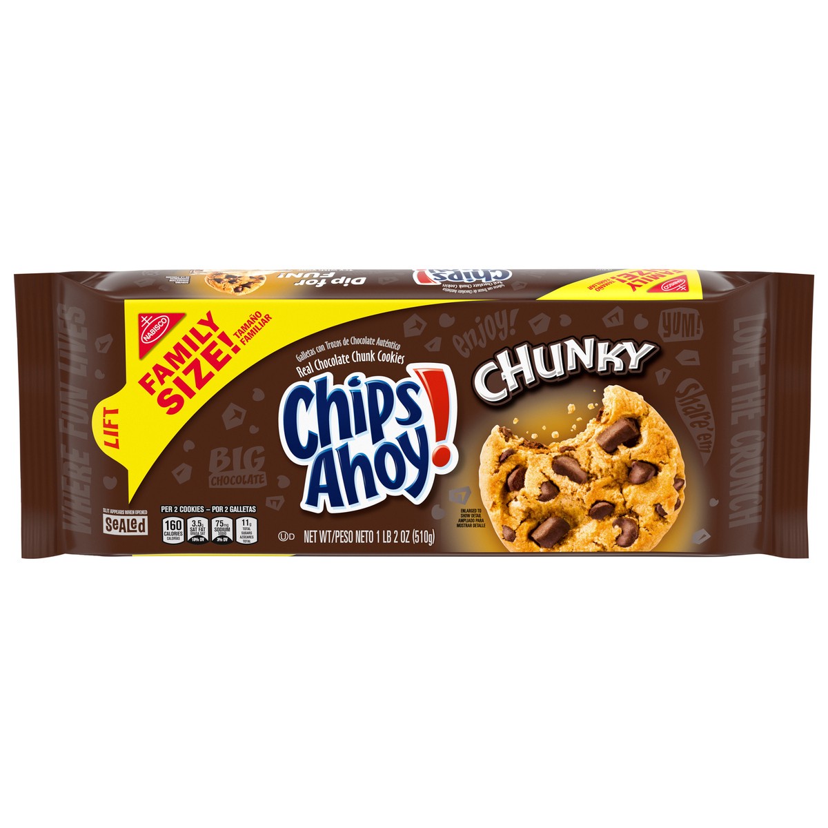 slide 1 of 9, Chips Ahoy! chunky, family size, 18.2 oz