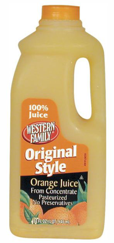 slide 1 of 1, Western Family Orange Juice - 32 oz, 32 oz