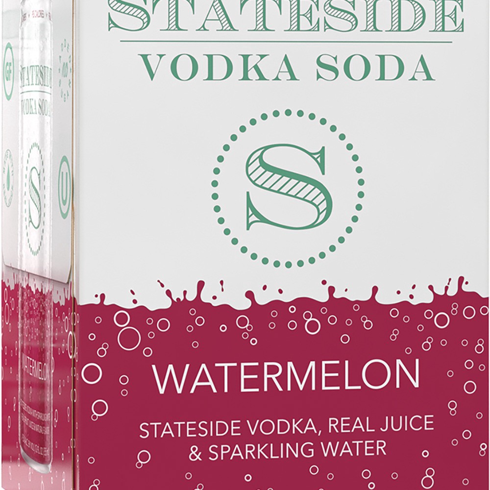 slide 1 of 1, Stateside Watermelon Vodka Soda, 4 ct; 12 oz