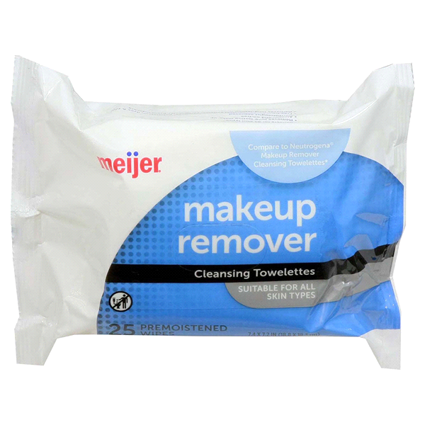 slide 1 of 1, Meijer Makeup Remover Cleansing Towelettes, 25 ct
