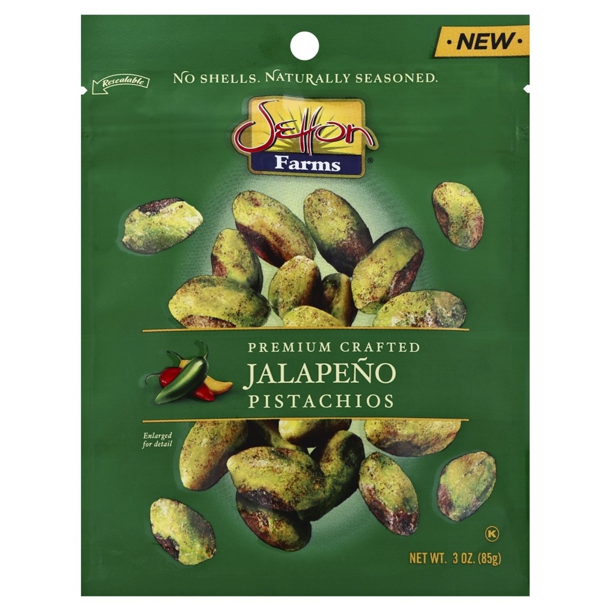 slide 1 of 1, Setton Farms Jalapeno Pistachios Shelled, 3 oz