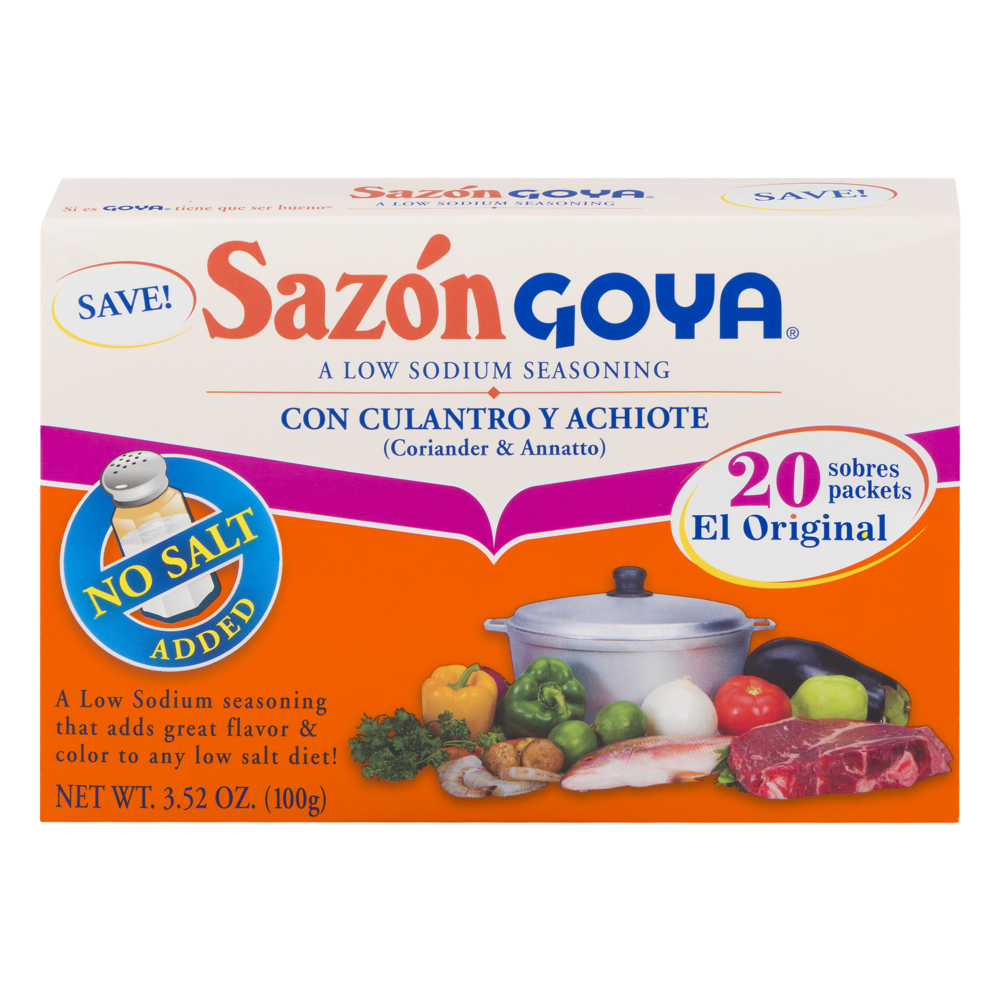 Goya Sazon Culantro Y Achiote Low Sodium 3 52 Oz Shipt