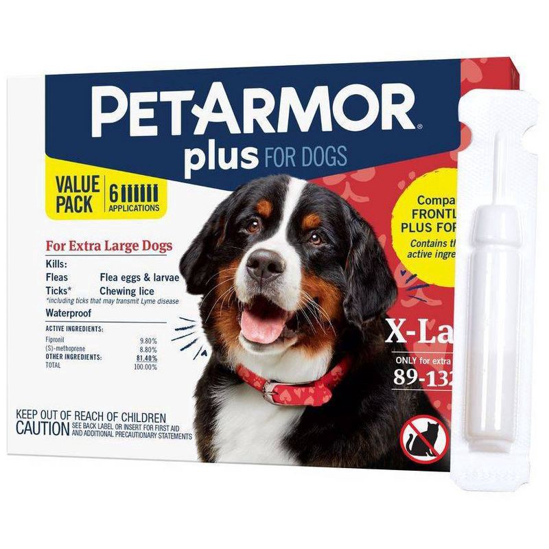 slide 7 of 7, PETARMOR Plus for X-Large Dogs 89-132 lbs, Flea & Tick Prevention for Dogs, 6-Month Supply, 6 ct