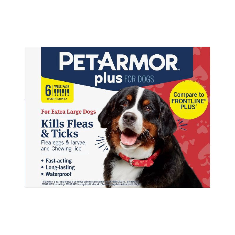 slide 4 of 7, PETARMOR Plus for X-Large Dogs 89-132 lbs, Flea & Tick Prevention for Dogs, 6-Month Supply, 6 ct