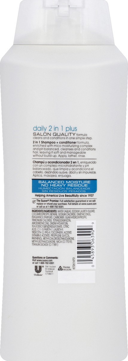 slide 6 of 7, Suave Professionals 2-in-1 Shampoo and Conditioner for Cleansed Hair Daily Plus, 28 fl oz