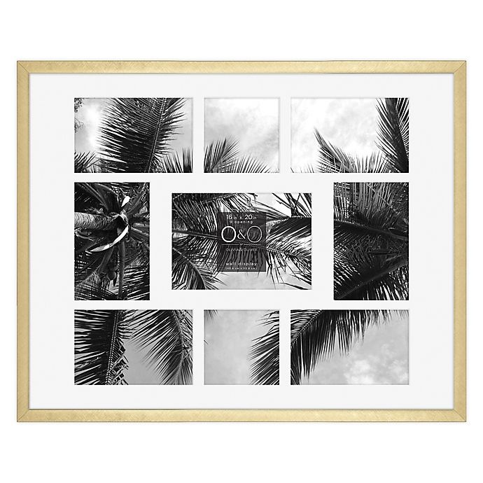 slide 1 of 2, O&O by Olivia & Oliver 9-Photo Metal Wall Frame - Gold, 16 in x 20 in