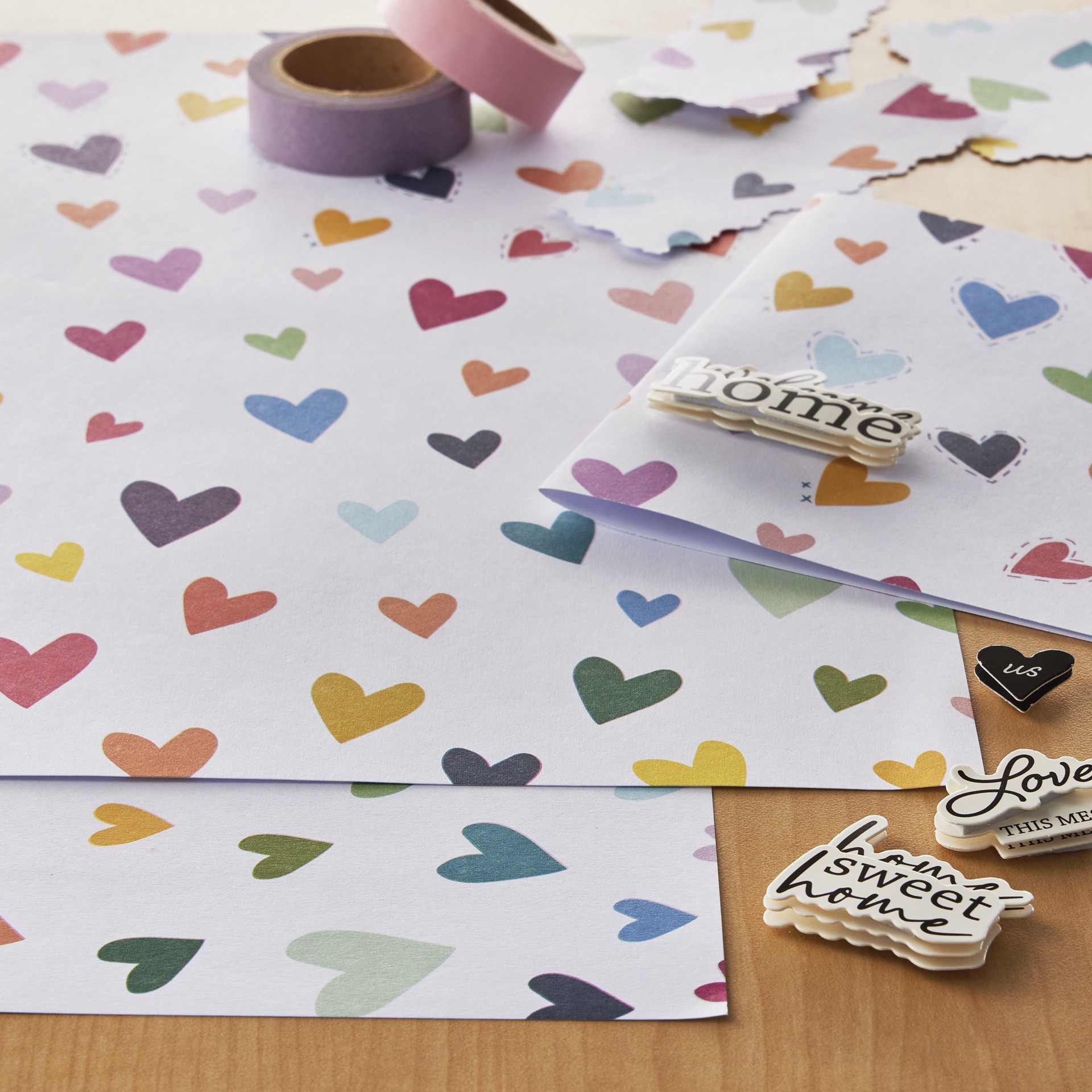 slide 2 of 2, Multicolor Whimsical Hearts Cardstock Paper By Recollections, 12" X 12", 12 in x 12 in