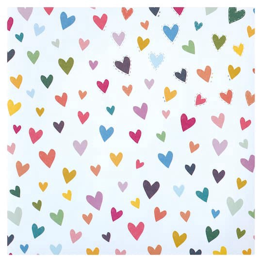 slide 1 of 2, Multicolor Whimsical Hearts Cardstock Paper By Recollections, 12" X 12", 12 in x 12 in