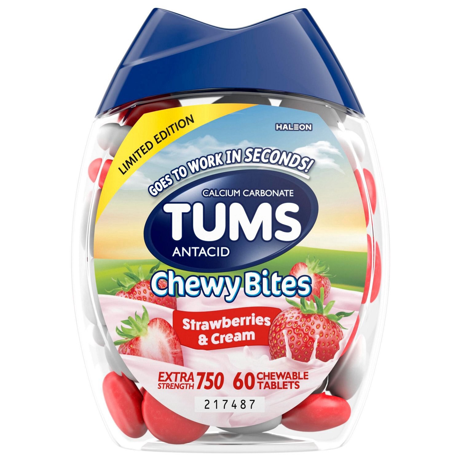 slide 1 of 3, Tums Chewy Bites Strawberries And Cream, 60 Ct, 60 ct