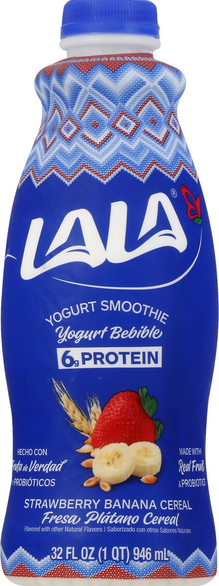 slide 2 of 13, LALA Strawberry Banana Cereal Yogurt Smoothie 32 oz , 32 oz