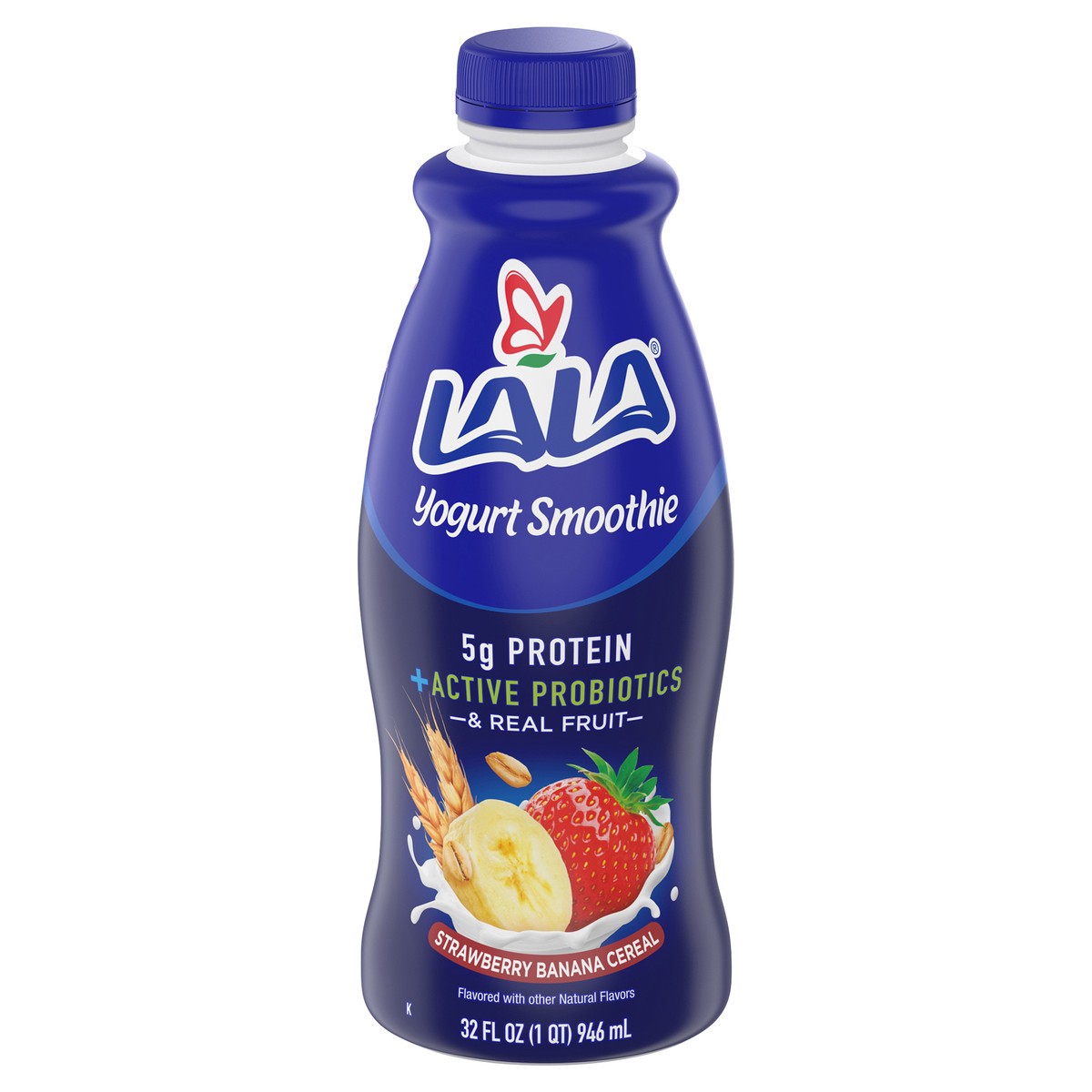 slide 1 of 13, LALA Strawberry Banana Cereal Yogurt Smoothie 32 oz , 32 oz