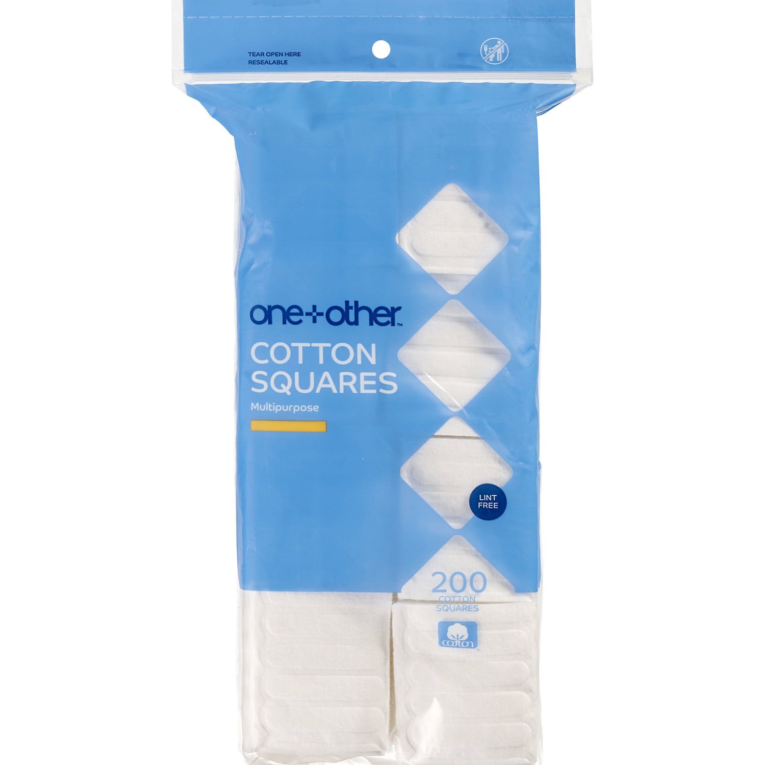 slide 1 of 3, One+Other Basic Cotton Squares, 200 ct, 200 ct