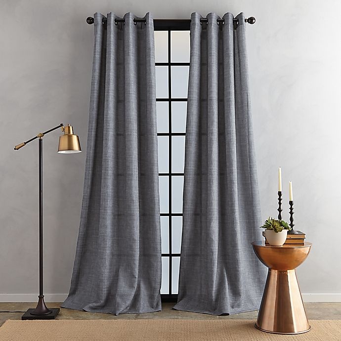 slide 1 of 3, Bedeck Juma Solid Grommet Window Curtain Panel - Grey, 95 in