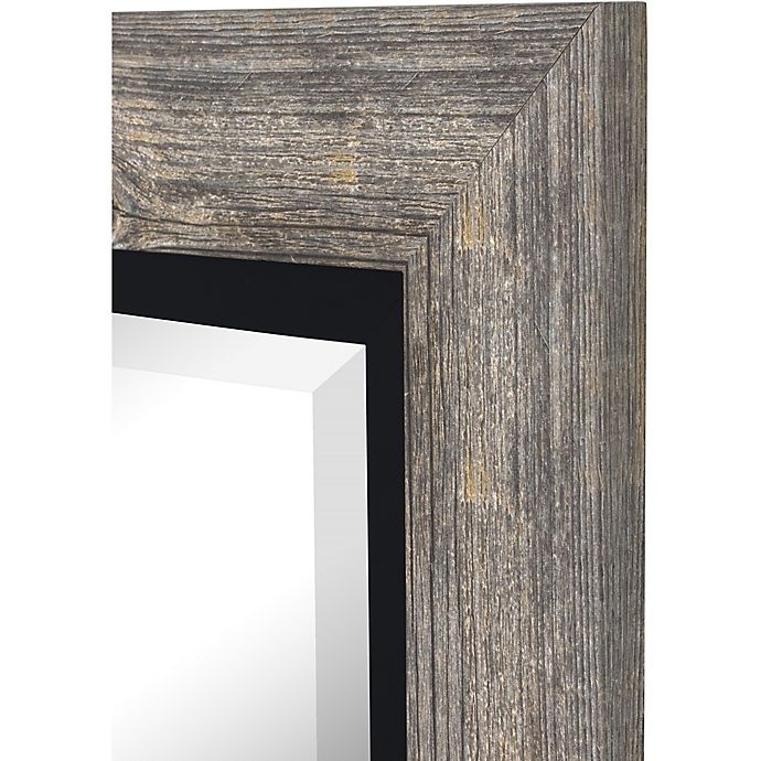 slide 6 of 8, Hitchcock Butterfield Coastal Weathered Wall Mirror - Grey/Black, 34 in x 46 in