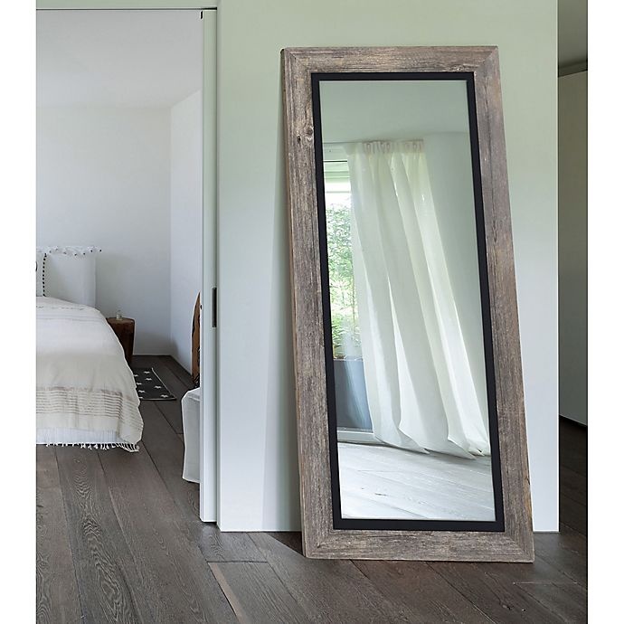 slide 7 of 8, Hitchcock Butterfield Coastal Weathered Wall Mirror - Grey/Black, 34 in x 46 in