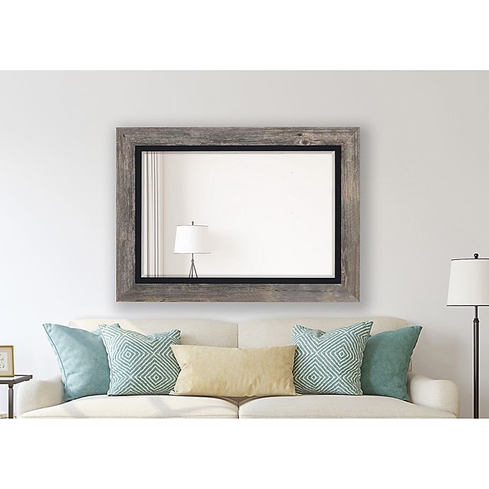 slide 8 of 8, Hitchcock Butterfield Coastal Weathered Wall Mirror - Grey/Black, 34 in x 46 in