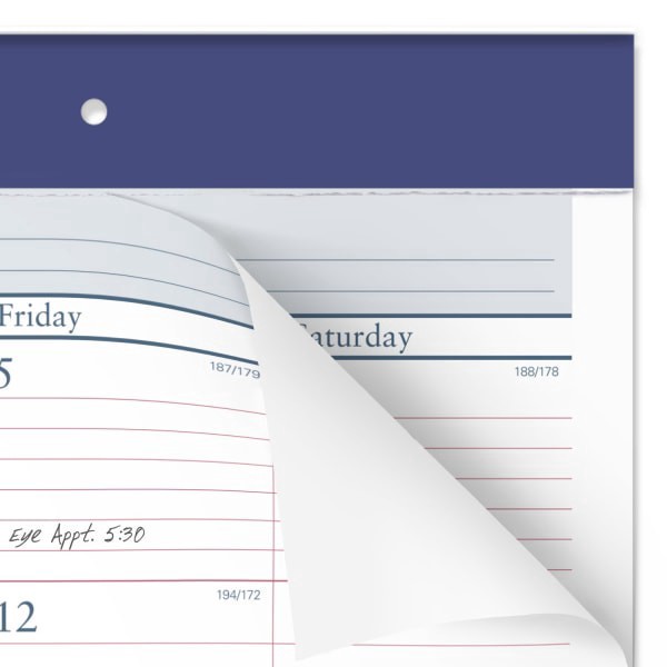 slide 6 of 8, 2024-2025 At-A-Glance Academic Standard Monthly Desk Pad Calendar, 21-3/4"" X 17"", Blue/Red, July To June, 1 ct
