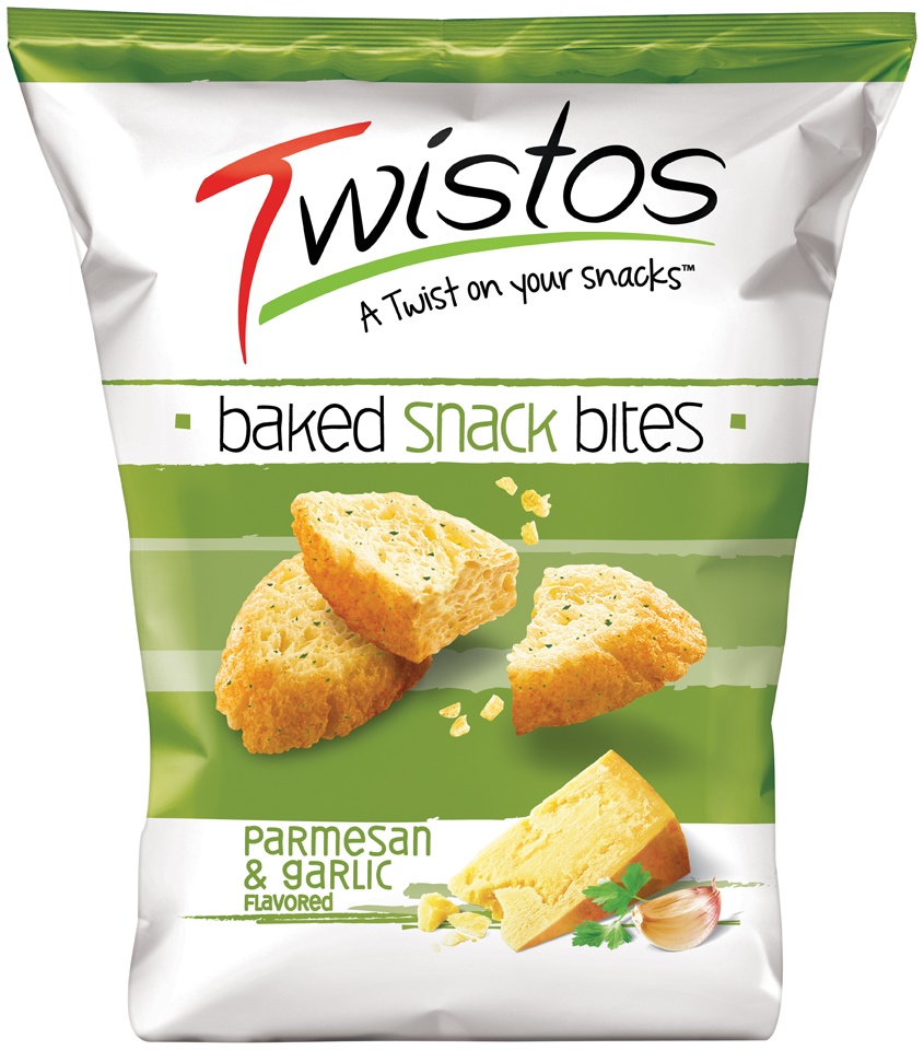 slide 1 of 1, Twistos Parmesan & Garlic Flavored Baked Snack Bites, 5.3 oz