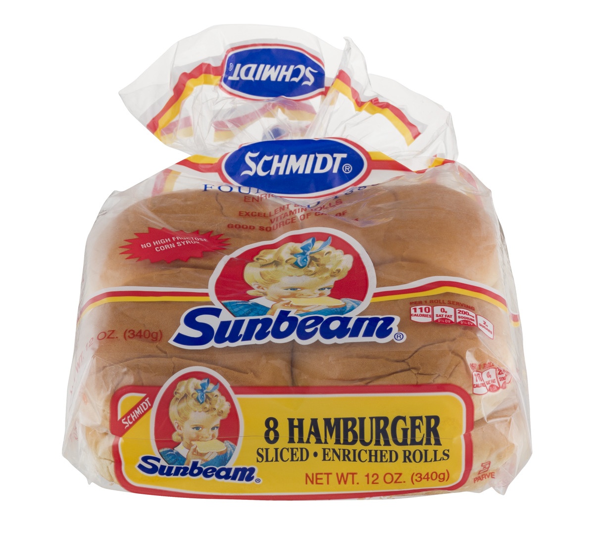 slide 1 of 1, Sunbeam Hamburger Buns, 8 ct