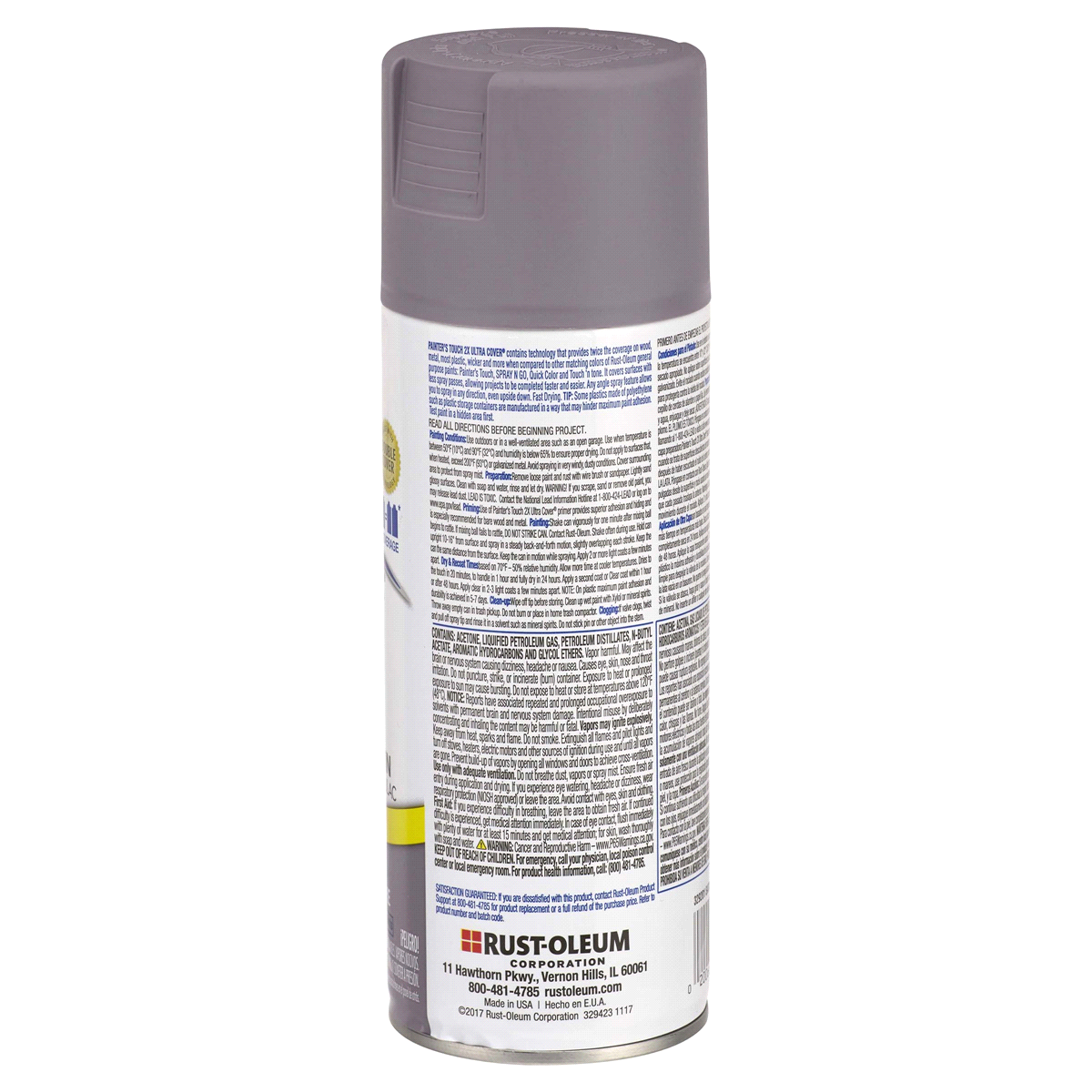 slide 9 of 9, Rust-Oleum Painters Touch 2X Ultra Cover Spray Paint - 329201, Satin Silver Lilac, 12 oz