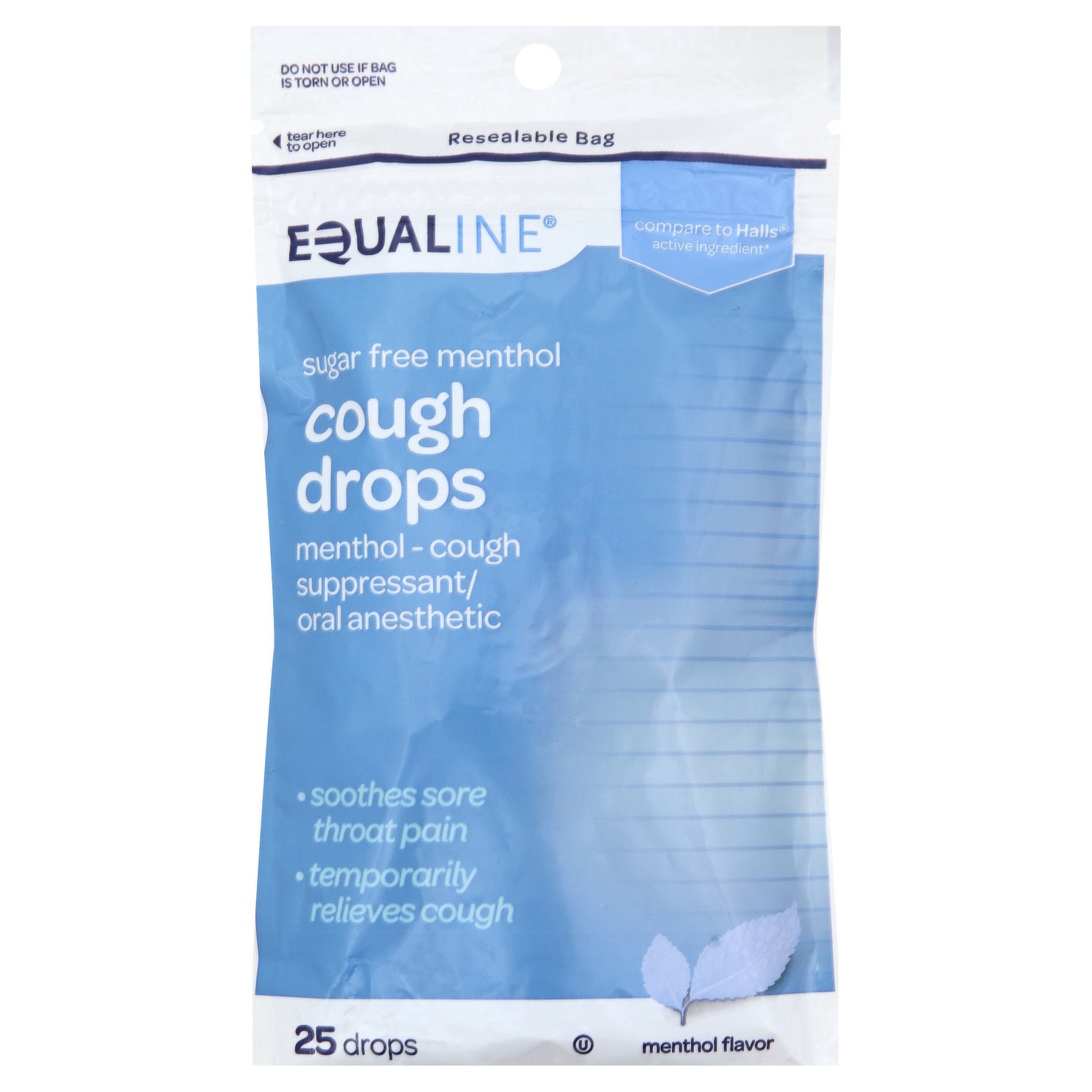 slide 1 of 1, Equaline Cough Drop Menthol, 25 ct