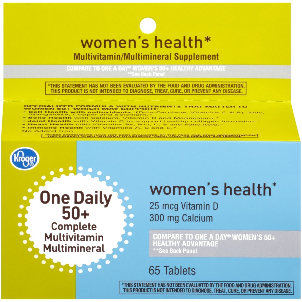 slide 1 of 1, Kroger Womens 50 One Daily Complete Mutlivitamin Tablets, 65 ct