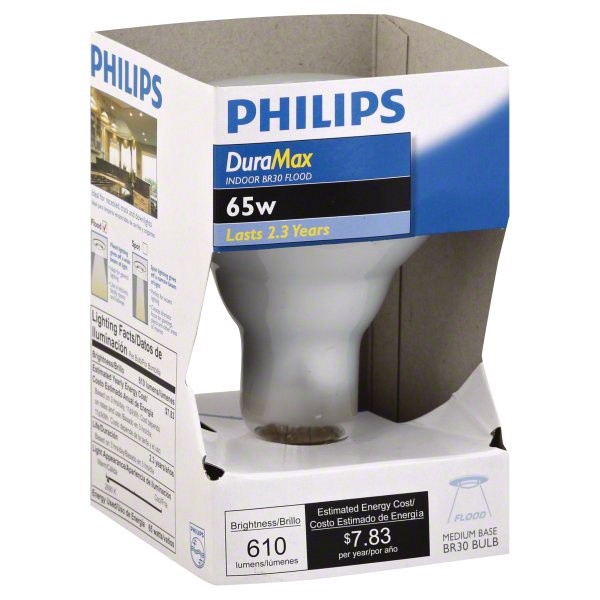 slide 1 of 1, Philips 65-Watt Br descent Light Bulb, 1 ct