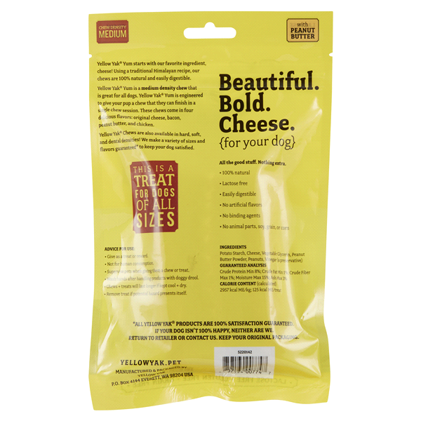 slide 12 of 29, Yellow Yak Medium Yum with Peanut Butter Treat for Dogs 4.5 oz, 4.5 oz