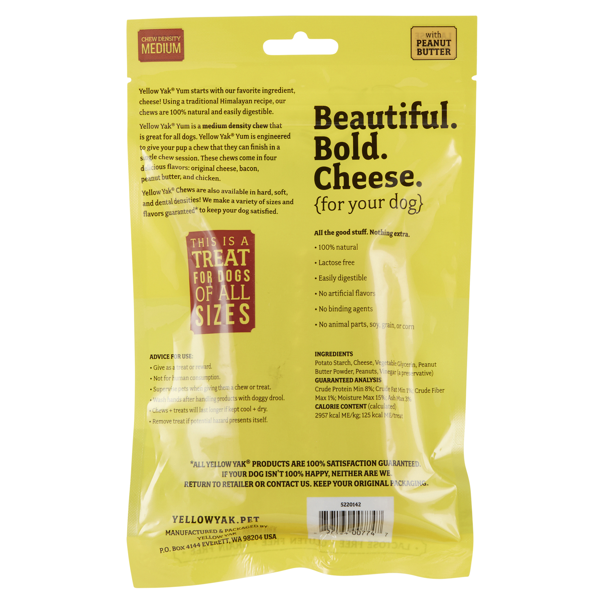 slide 21 of 29, Yellow Yak Medium Yum with Peanut Butter Treat for Dogs 4.5 oz, 4.5 oz