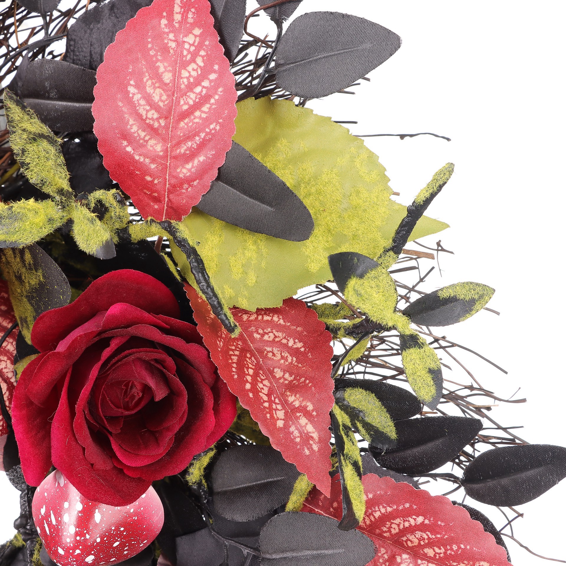 slide 2 of 7, 24" Black & Red Rose Wreath By Ashland, 24 in