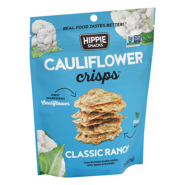 slide 1 of 1, Hippie Snacks Cauliflower Crisps, Classic Ranch, 2.5 oz