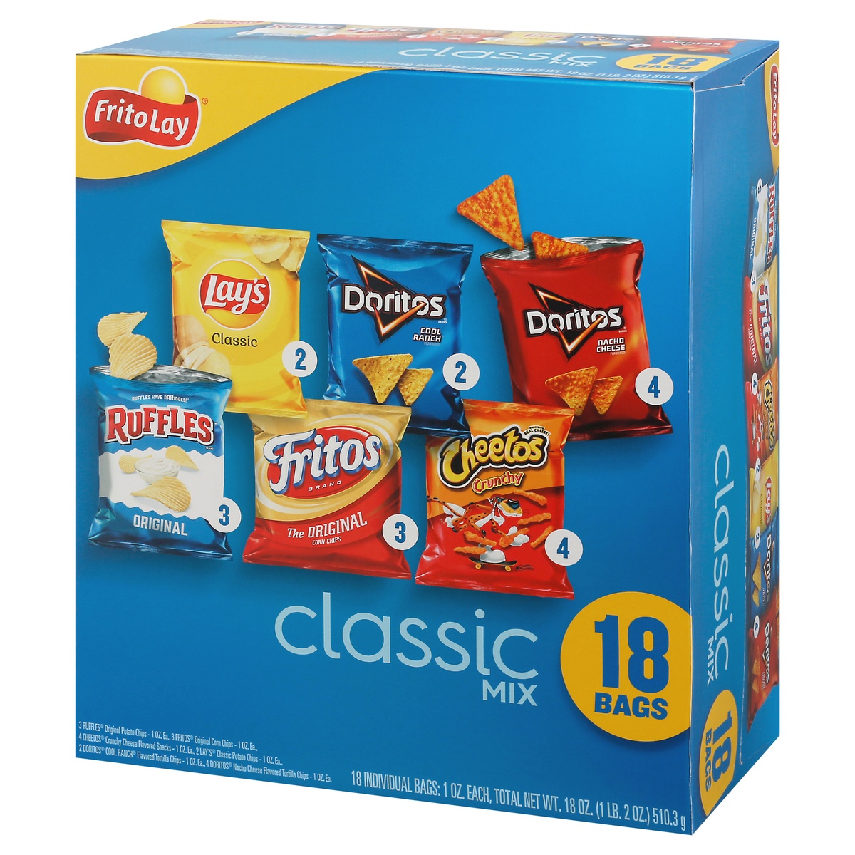 slide 3 of 11, Frito-Lay Classic Snacks Mixed Variety Pack, 18 ct