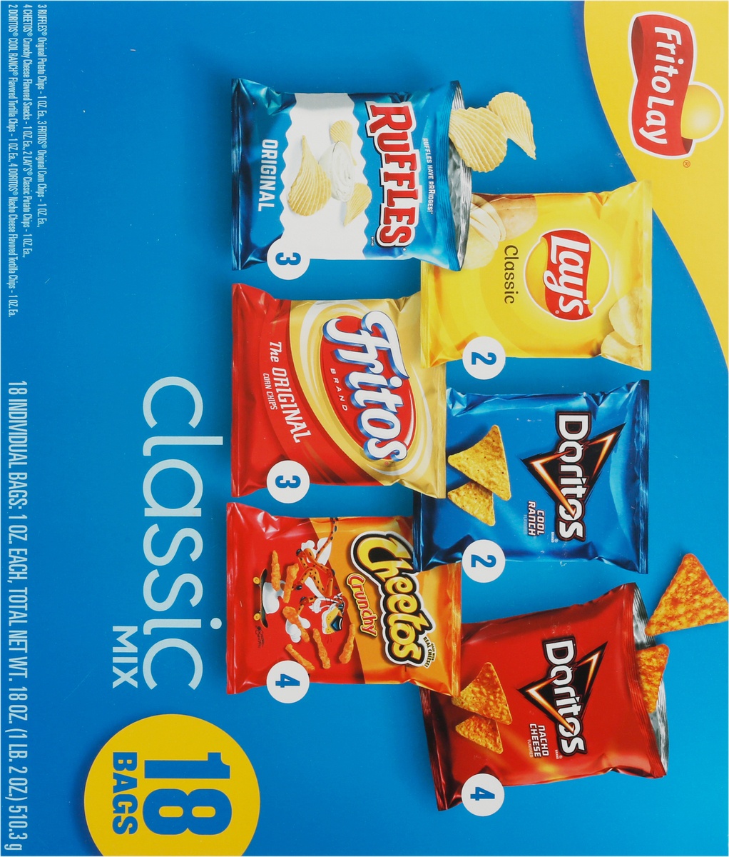 slide 10 of 11, Frito-Lay Classic Snacks Mixed Variety Pack, 18 ct
