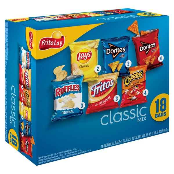 slide 1 of 1, Frito-Lay Classic Snacks Mixed Variety Pack, 18 ct
