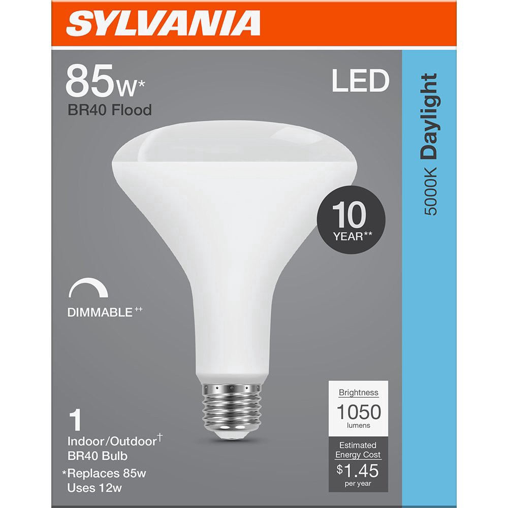 slide 1 of 1, Sylvania BR40 85 Watt LED Daylight Dimmable Bulb, 1 ct
