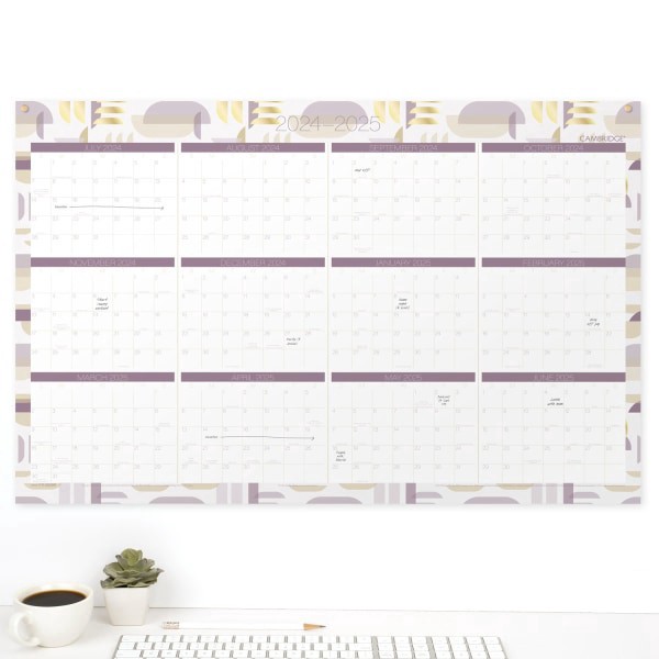 slide 2 of 7, 2024-2025 Cambridge Eclipse Reversible Academic/Regular Year Wall Calendar, 24"" X 36"", Art & Design, July 2024 To June 2025, 1711-550Sb, 1 ct