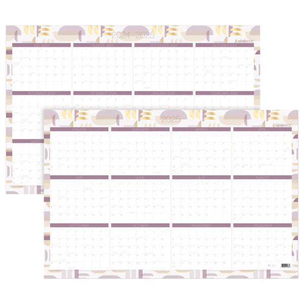 slide 6 of 7, 2024-2025 Cambridge Eclipse Reversible Academic/Regular Year Wall Calendar, 24"" X 36"", Art & Design, July 2024 To June 2025, 1711-550Sb, 1 ct