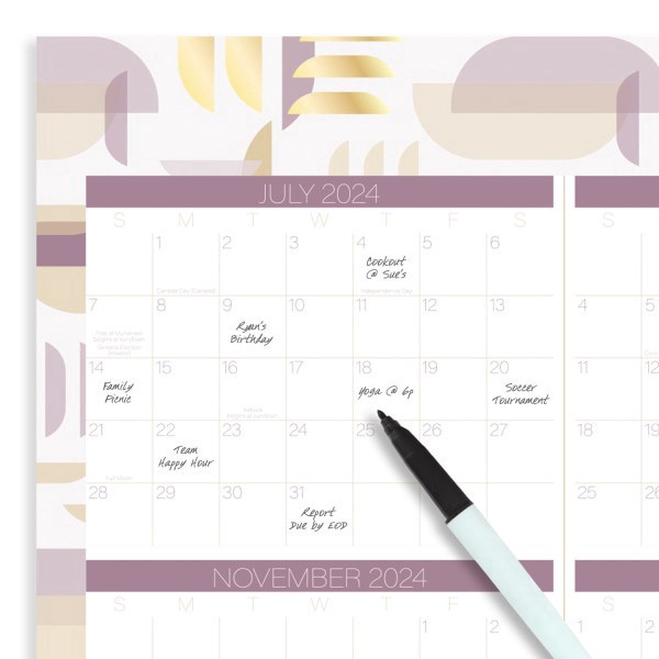 slide 7 of 7, 2024-2025 Cambridge Eclipse Reversible Academic/Regular Year Wall Calendar, 24"" X 36"", Art & Design, July 2024 To June 2025, 1711-550Sb, 1 ct