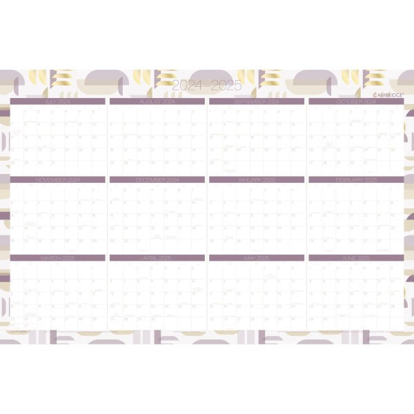 slide 3 of 7, 2024-2025 Cambridge Eclipse Reversible Academic/Regular Year Wall Calendar, 24"" X 36"", Art & Design, July 2024 To June 2025, 1711-550Sb, 1 ct