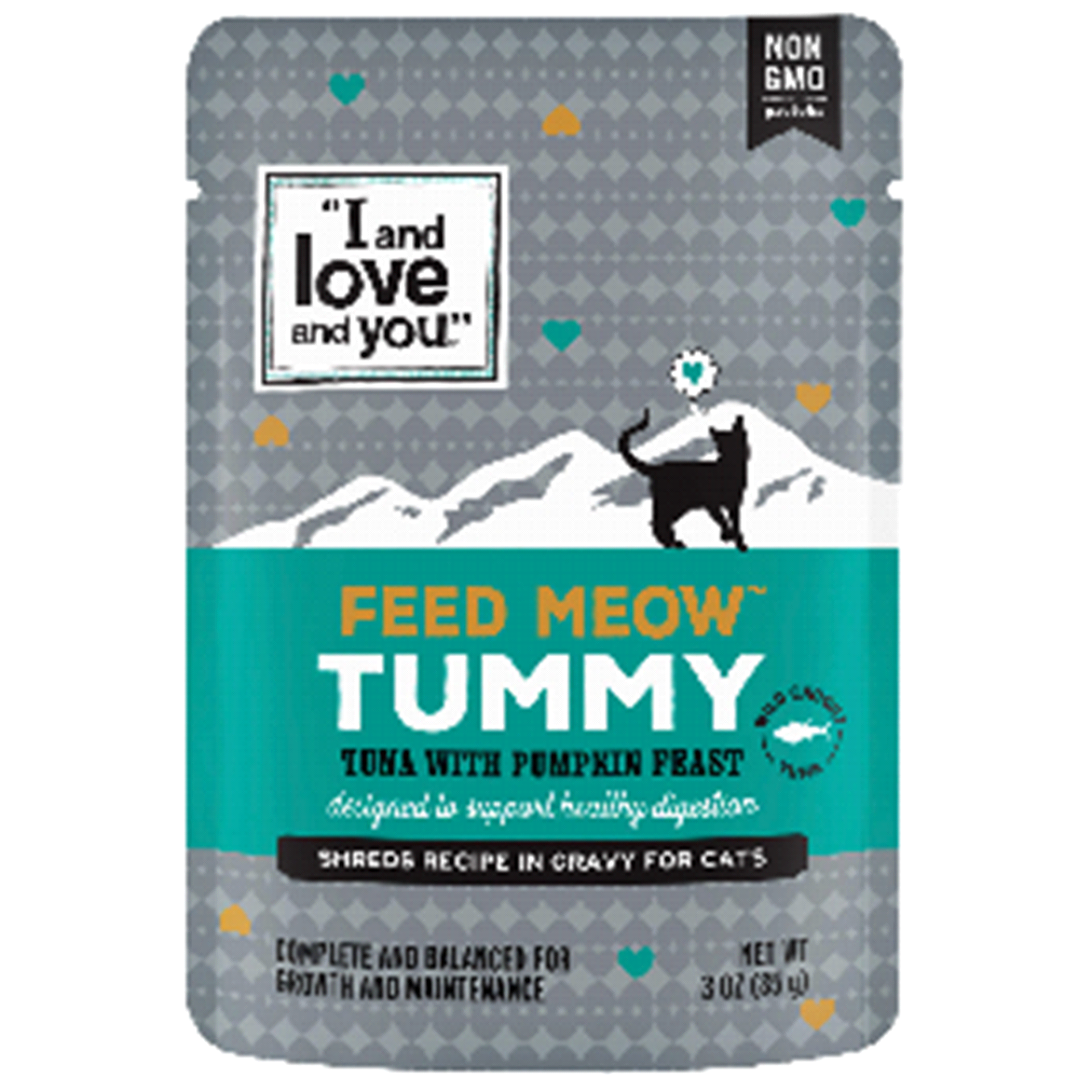 slide 1 of 1, I and Love and You Feed Meow Cat Food Tuna & Pumpkin (Tummy), 3 oz
