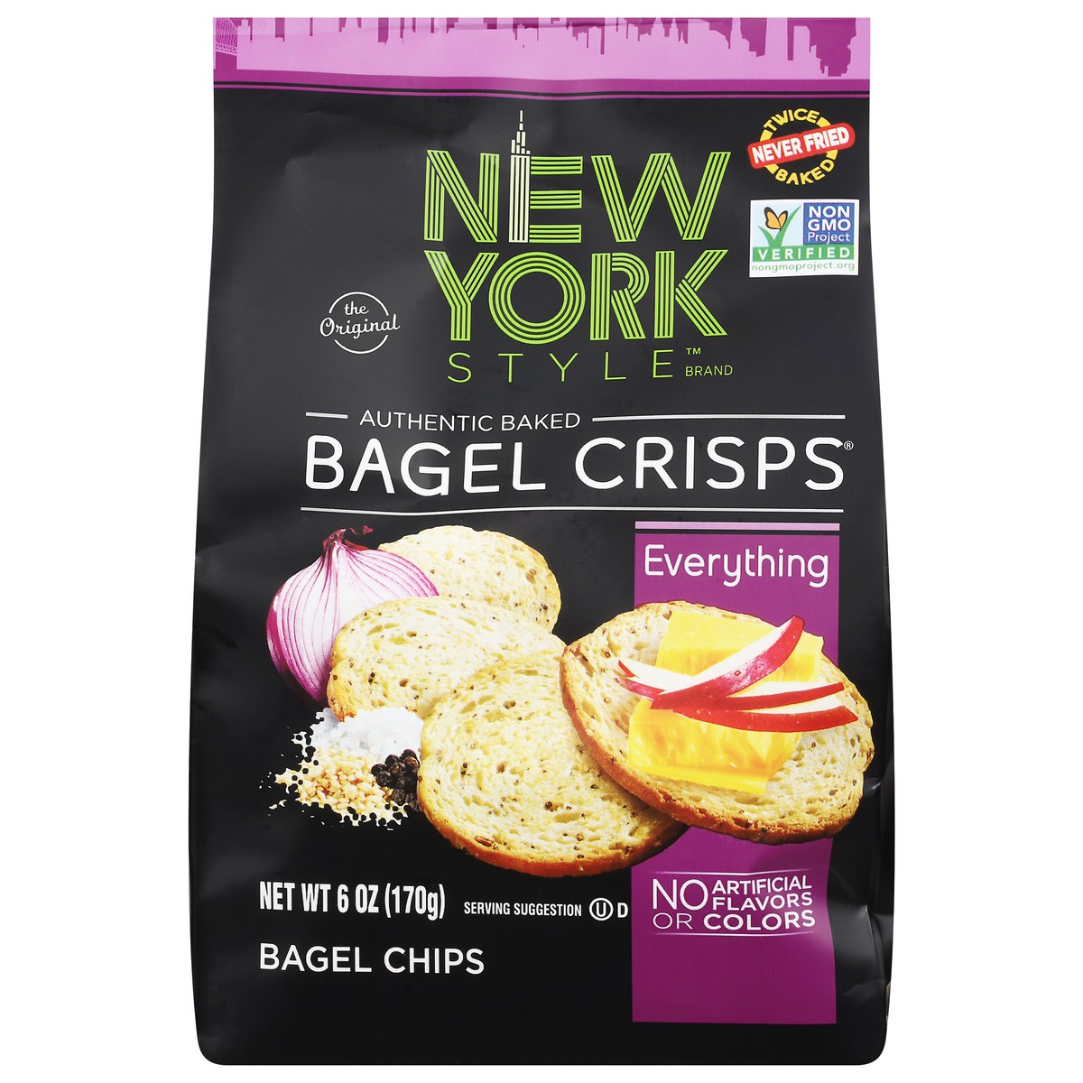 slide 1 of 12, New York Style Everything Bagel Chips 6 oz, 6 oz