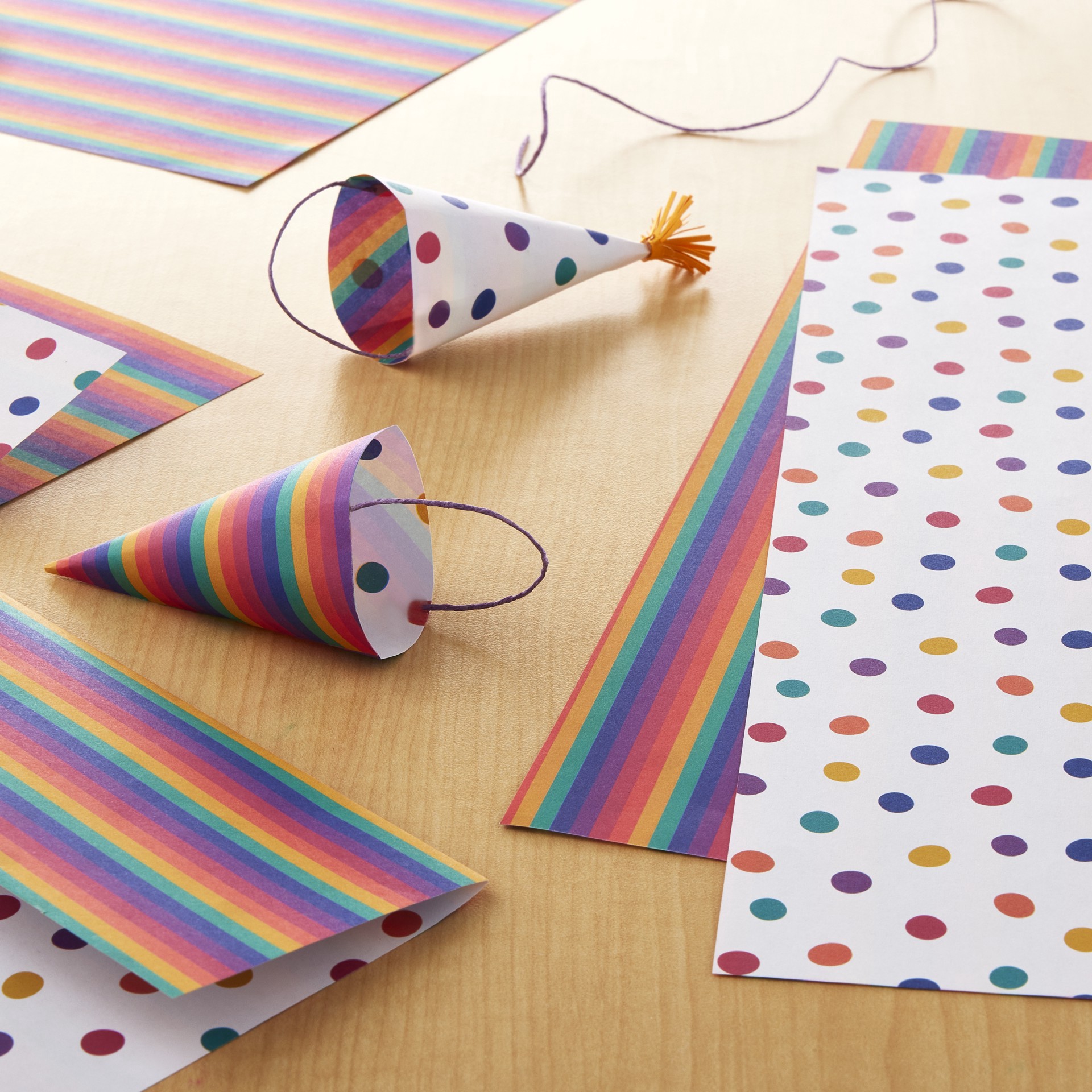 slide 2 of 4, Rainbow Dot Stripe Double-Sided Cardstock Paper By Recollections, 12" X 12", 12 in x 12 in