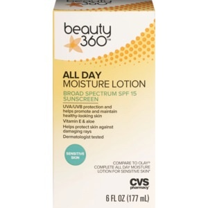 slide 1 of 1, Beauty 360 All Day Moisture Lotion Spf 15 Sensitive Skin, 6 oz