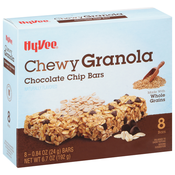 slide 1 of 1, Hy-vee Chocolate Chip Chewy Granola Bars, 6.7 oz