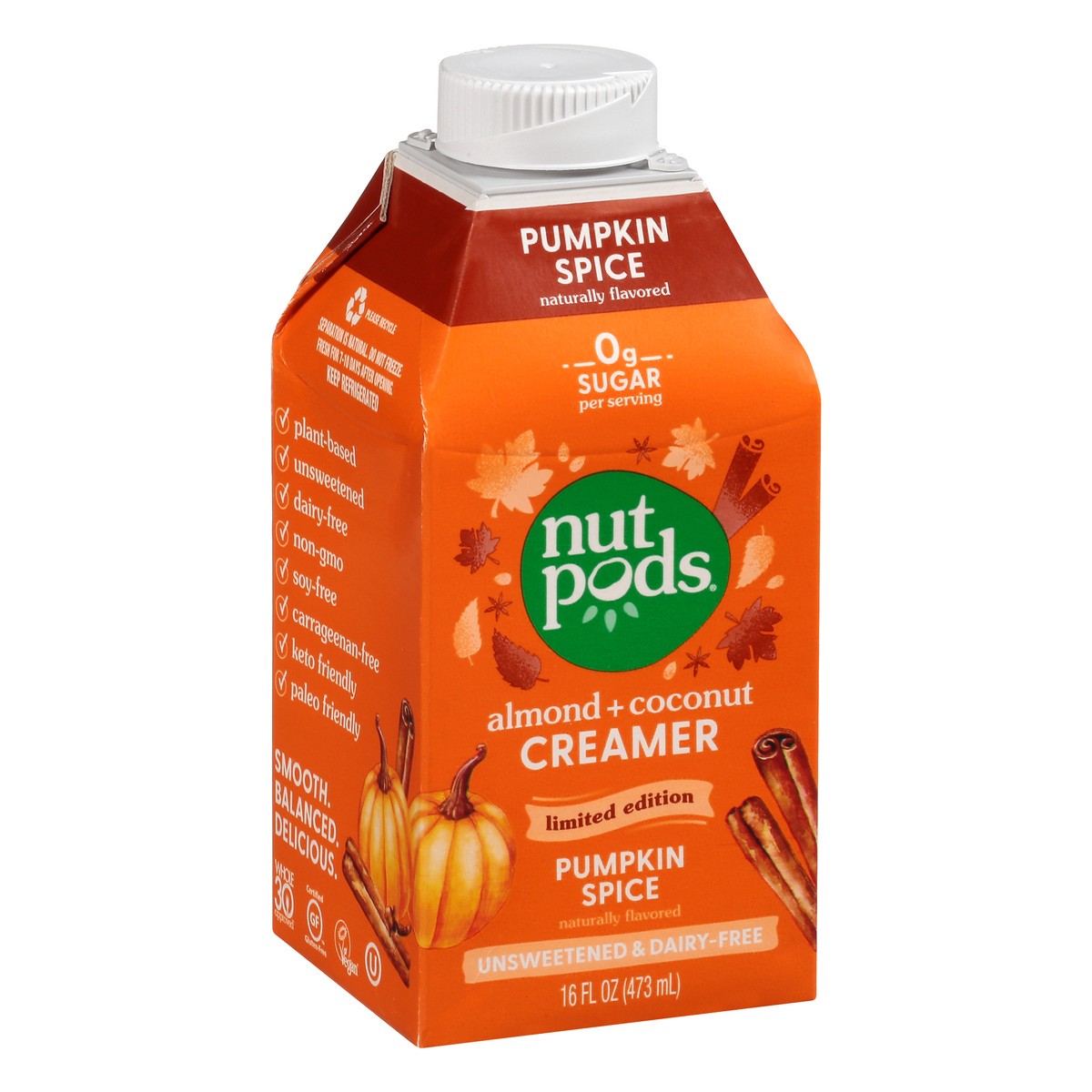 slide 12 of 14, nutpods Unsweetened Pumpkin Spice Creamer, 16 fl oz