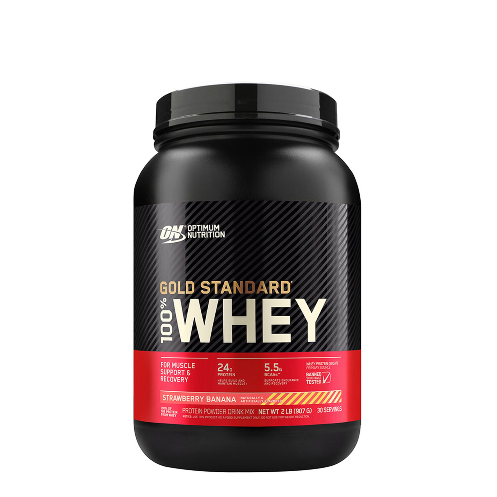 slide 1 of 1, Optimum Nutrition Gold Standard 100% Whey - Strawberry Banana, 2 lb