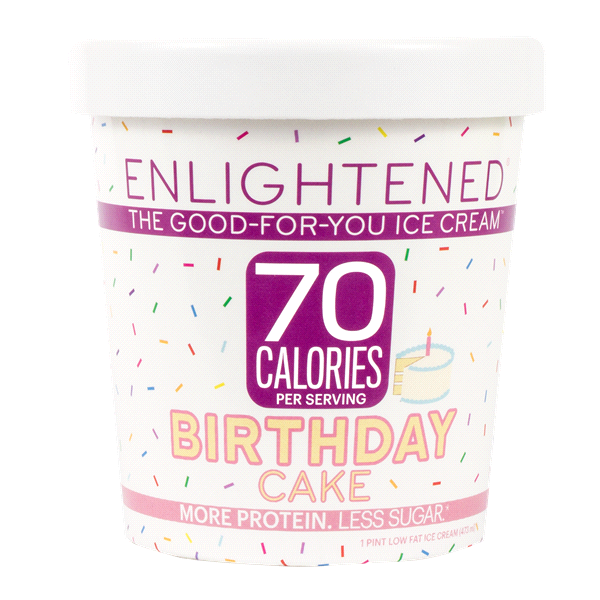 slide 1 of 1, Enlightened Birthday Cake Low Fat Ice Cream, 1 pint