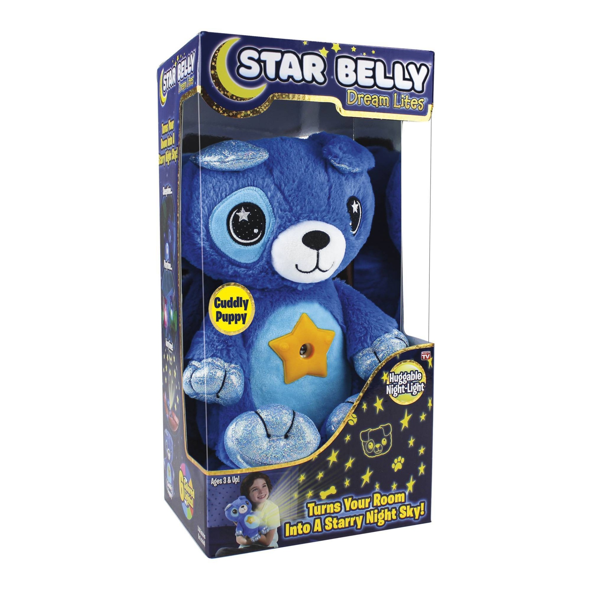 slide 1 of 4, As Seen on TV Star Belly Dream Lites Puppy Plush Toy - Blue, 1 ct